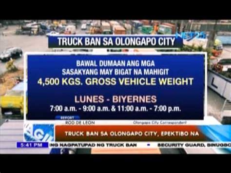 castillejos zambales truck ban|TRAFFIC ADVISORY OLONGAPO CITY TRUCK .